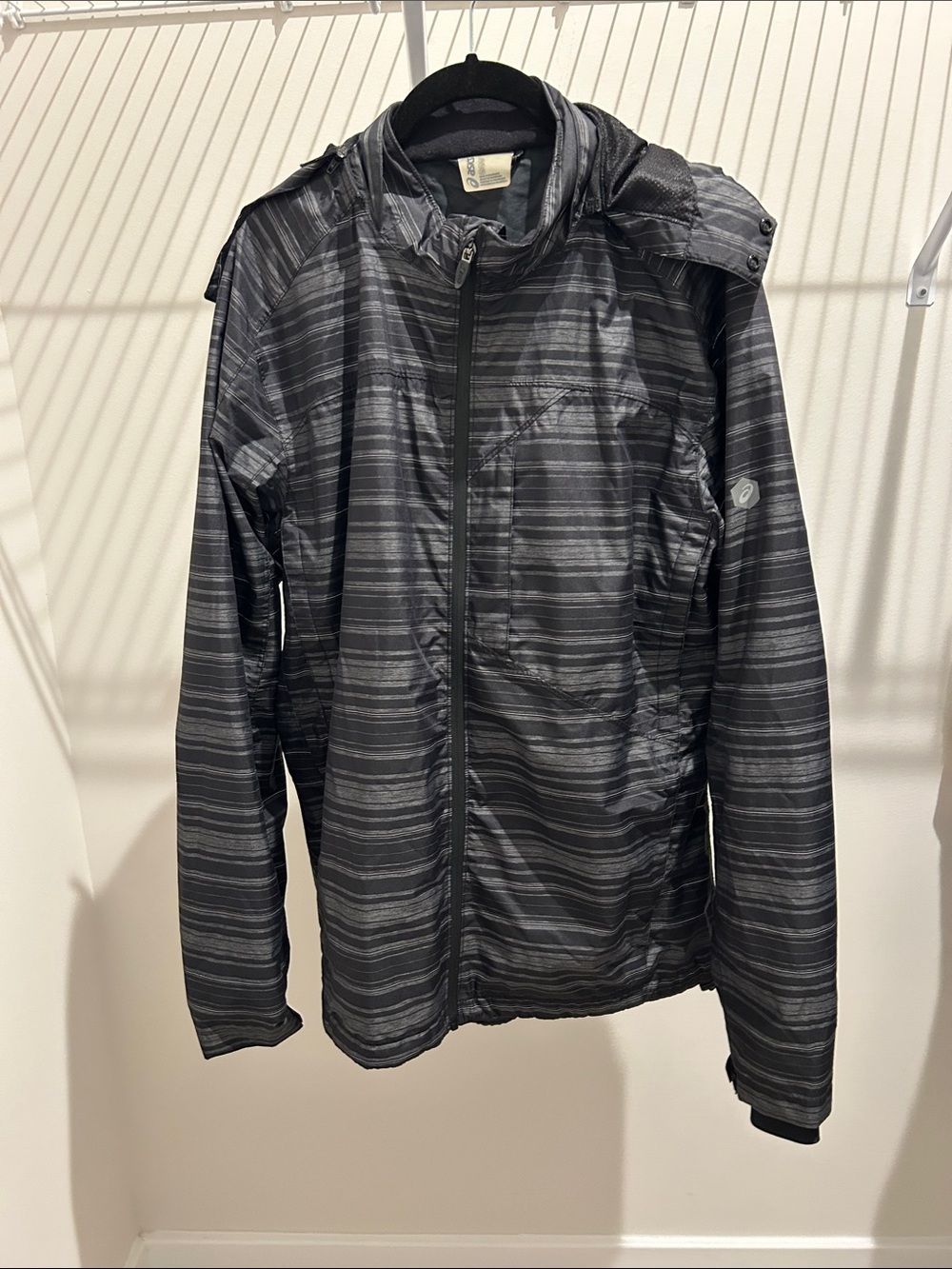 Men's Striped Black/Gray Lightweight Jacket